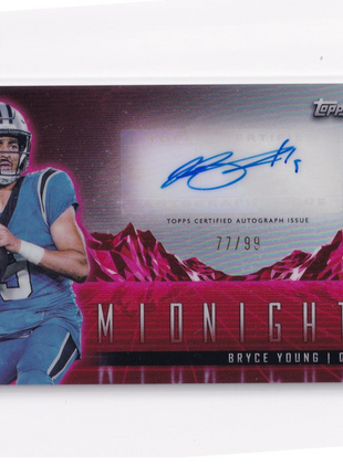 Bryce Young 2024 Topps Midnight Football #HZS-BY Carolina Panthers Horizon Signatures 77/99