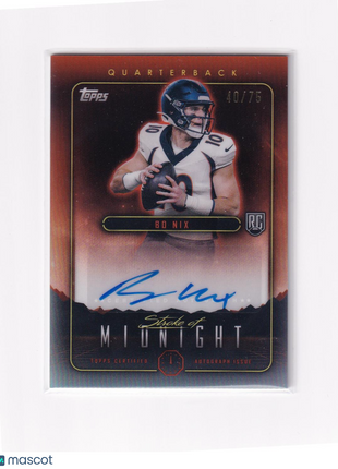 Bo Nix 2024 Topps Midnight Football Stroke of Midnight #SMA-BN Denver Broncos 40/75 RC