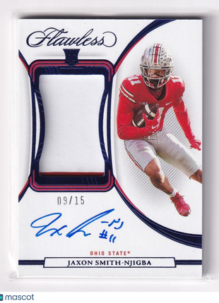 Jaxon Smith-Njigba 2023 Panini Flawless Collegiate #PA-JSN Ohio State Buckeyes 09/15 Patch