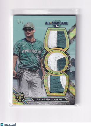 Shane McClanahan 2024 Topps Triple Threads #ASP-MCC Tampa Bay Rays 5/9 Triple Patch Memorabilia
