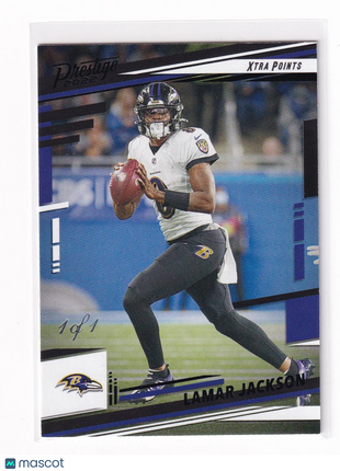 Lamar Jackson 2022 Panini Prestige Football #20 Baltimore Ravens Xtra Points Platinum 1 of 1 1 of 1