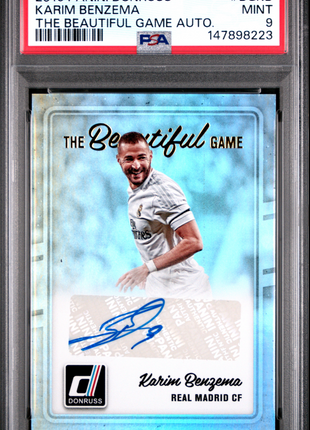 Karim Benzema PSA 9 2016 Panini Donruss The Beautiful Game Autograph #BGKB Autograph