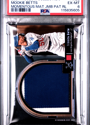 Mookie Betts PSA 6 2024 Topps Museum Collection Momentous Material Jumbo Patch Relics #MBE 2/5