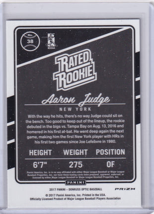 Aaron Judge 2017 Panini Donruss Optic Prizm #38 New York Yankees