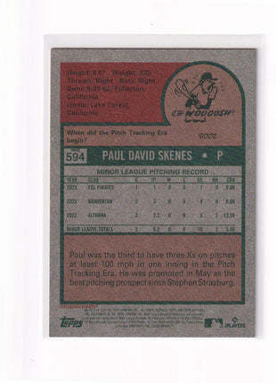 Paul Skenes 2024 Topps Heritage #594 Pittsburgh Pirates RC