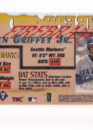 Ken Griffey Jr. 1997 Topps Stadium Club Firebrand #FB5 Seattle Mariners