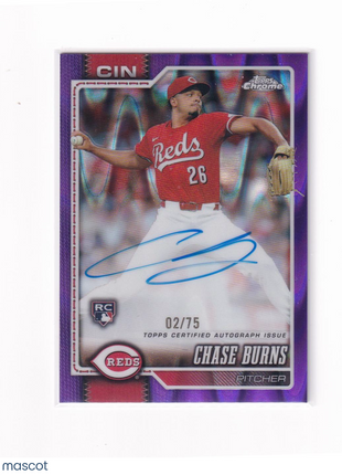 Chase Burns 2026 Topps Chrome #RA-CB Cincinnati Reds Purple 02/75 RC