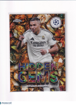 Kylian Mbappé 2025 Topps Chrome UEFA Club Competitions Hidden Gems #HG-14 Real Madrid C.F.