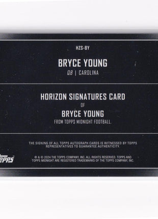 Bryce Young 2024 Topps Midnight Football #HZS-BY Carolina Panthers Horizon Signatures 77/99