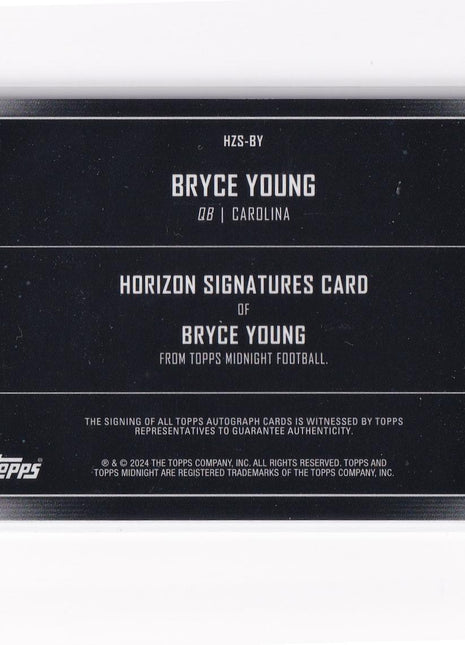 Bryce Young 2024 Topps Midnight Football #HZS-BY Carolina Panthers Horizon Signatures 77/99