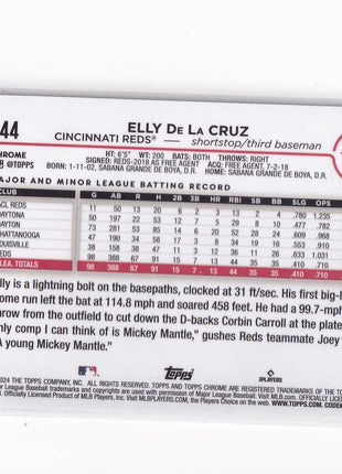 Elly De La Cruz 2024 Topps Chrome #44 Cincinnati Reds RC