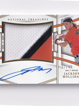 Jackson Holliday 2023 Panini National Treasures Baseball #3 Baltimore Orioles Autograph Patch 17/49 Memorabilia
