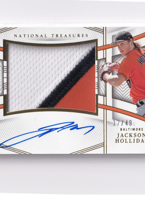 Jackson Holliday 2023 Panini National Treasures Baseball #3 Baltimore Orioles Autograph Patch 17/49 Memorabilia