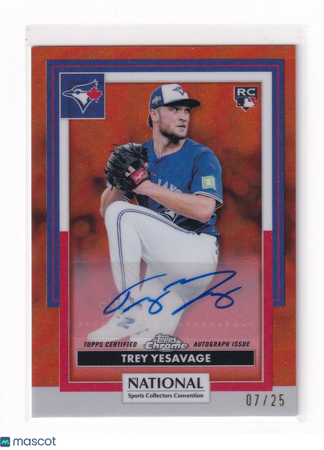 Trey Yesavage 2026 Topps Chrome National Sports Collectors Convention #MLB-05 Toronto Blue Jays Autograph 07/25 RC