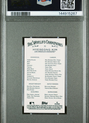 Hyeseong Kim PSA 10 2025 Topps Allen & Ginter #71 Chrome Mini Gold Refractor /50