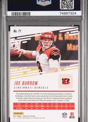 Joe Burrow PSA 9 2021 Panini Prestige #71 Green Xtra Points 161/199
