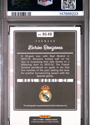Karim Benzema PSA 9 2016 Panini Donruss The Beautiful Game Autograph #BGKB Autograph