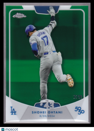 Shohei Ohtani 2024 Topps Chrome 50/50 #86 Dodgers Green Refractor /99 Home Run