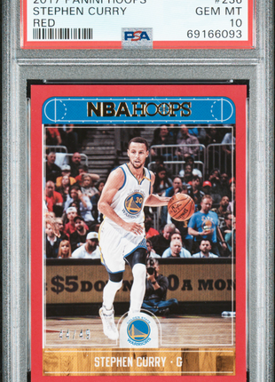 Stephen Curry PSA 10 2017 Panini Hoops #236 Red 44/49