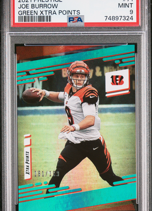 Joe Burrow PSA 9 2021 Panini Prestige #71 Green Xtra Points 161/199